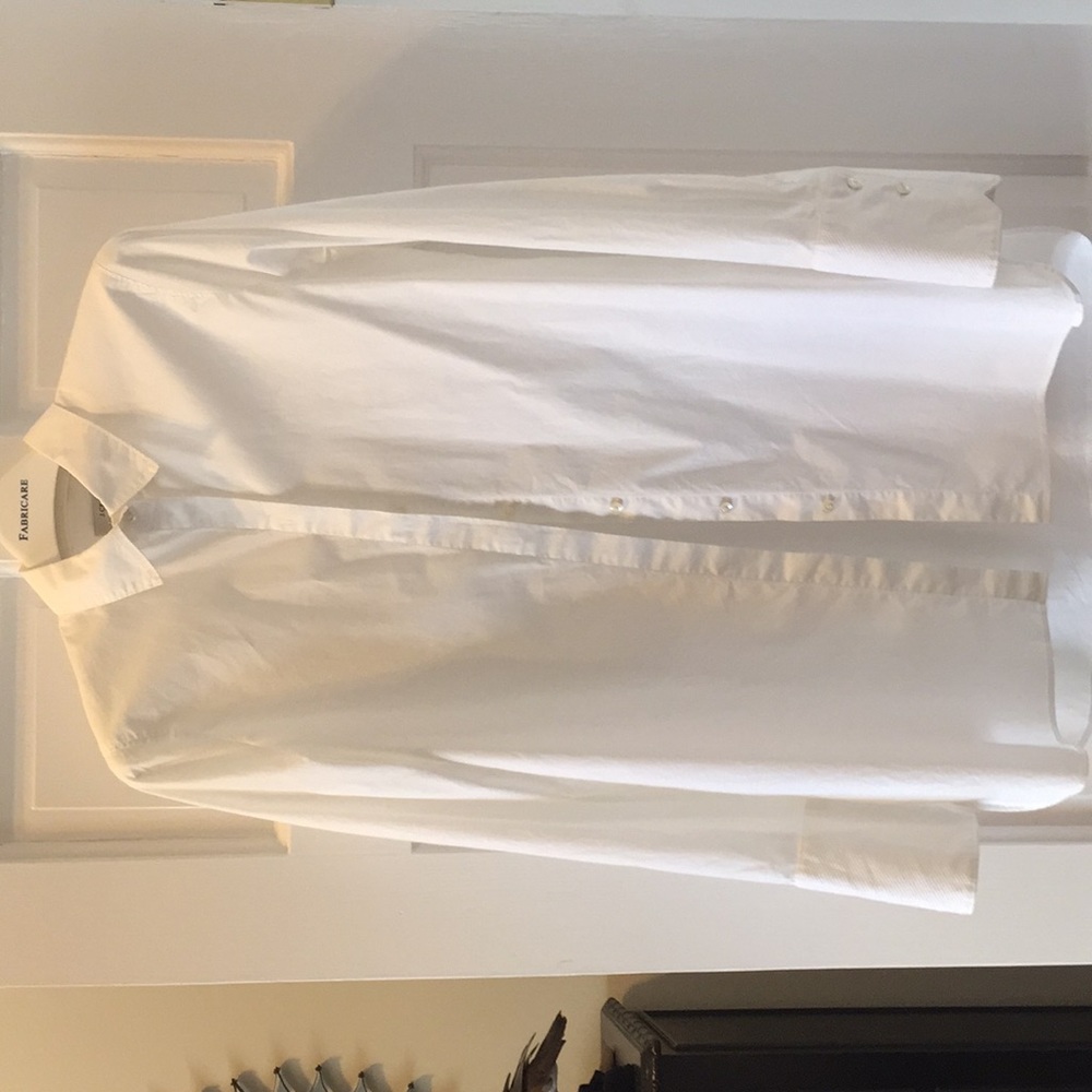 J Crew white cotton blouse.